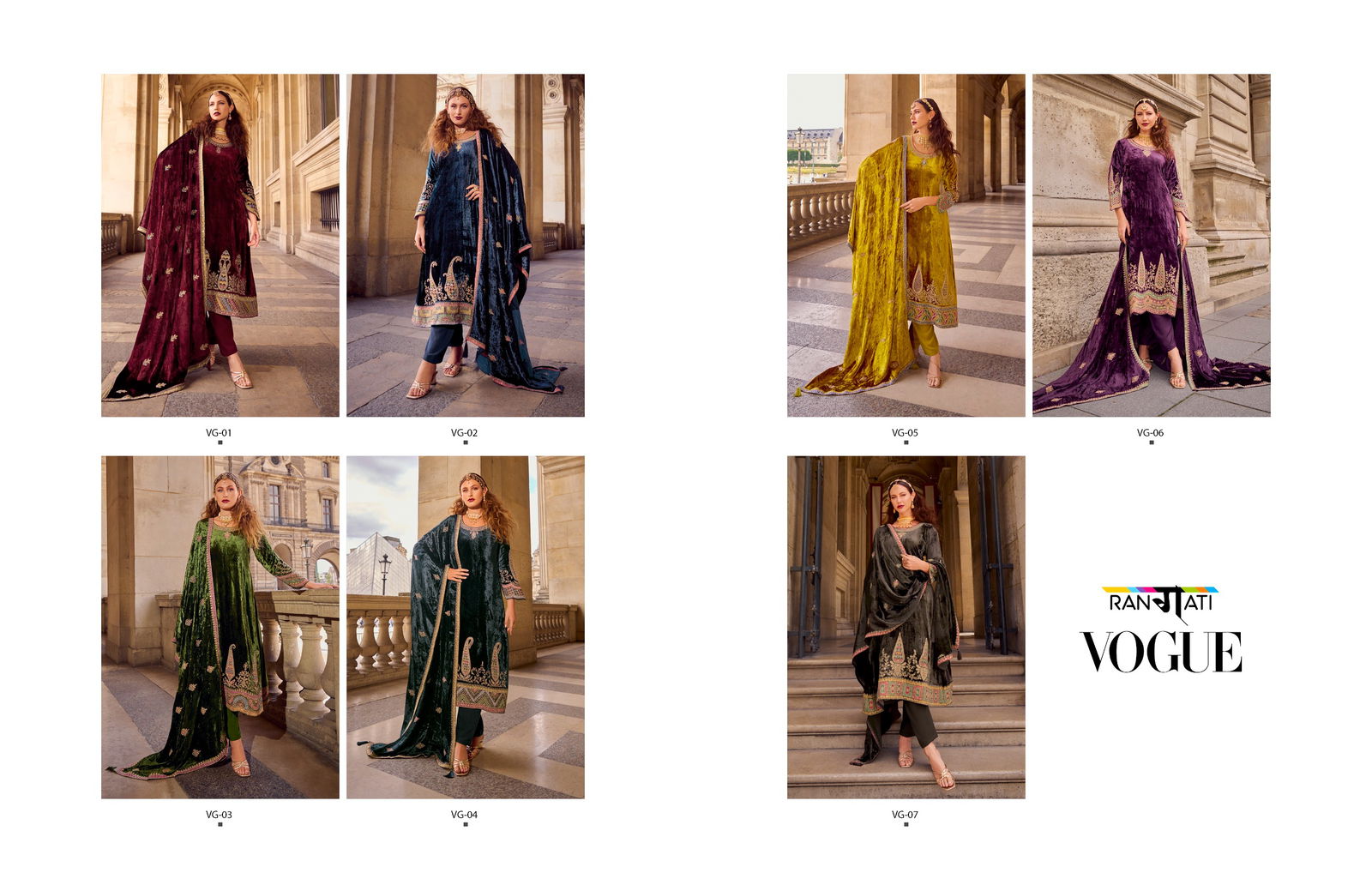 Vogue By Rangati Embroidery Viscose Velvet Salwar Kameez Wholesale Shop In Surat